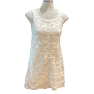 Xhilaration Y2K dress cream mini cutouts lined sleeveless women size XS